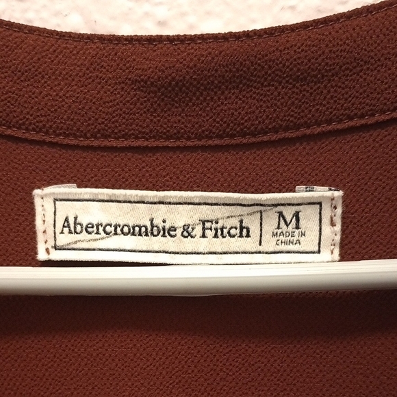 Abercrombie & Fitch Rich Brown With Red Undertones Long Sleeve Buttoned Blouse - Picture 2 of 6